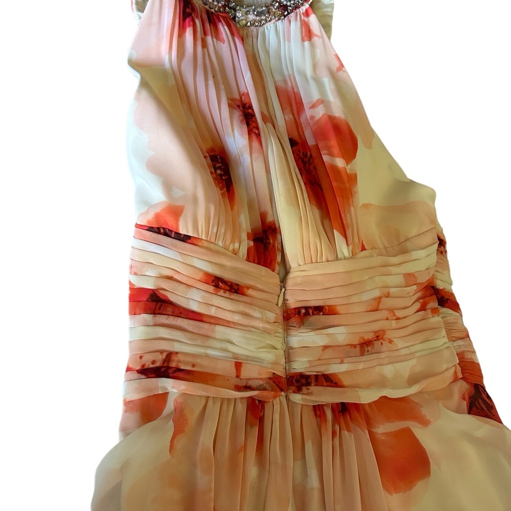 Eliza j fairycore floral romantic layer flowy maxi sz 4 dress whimsical coral - Picture 12 of 16